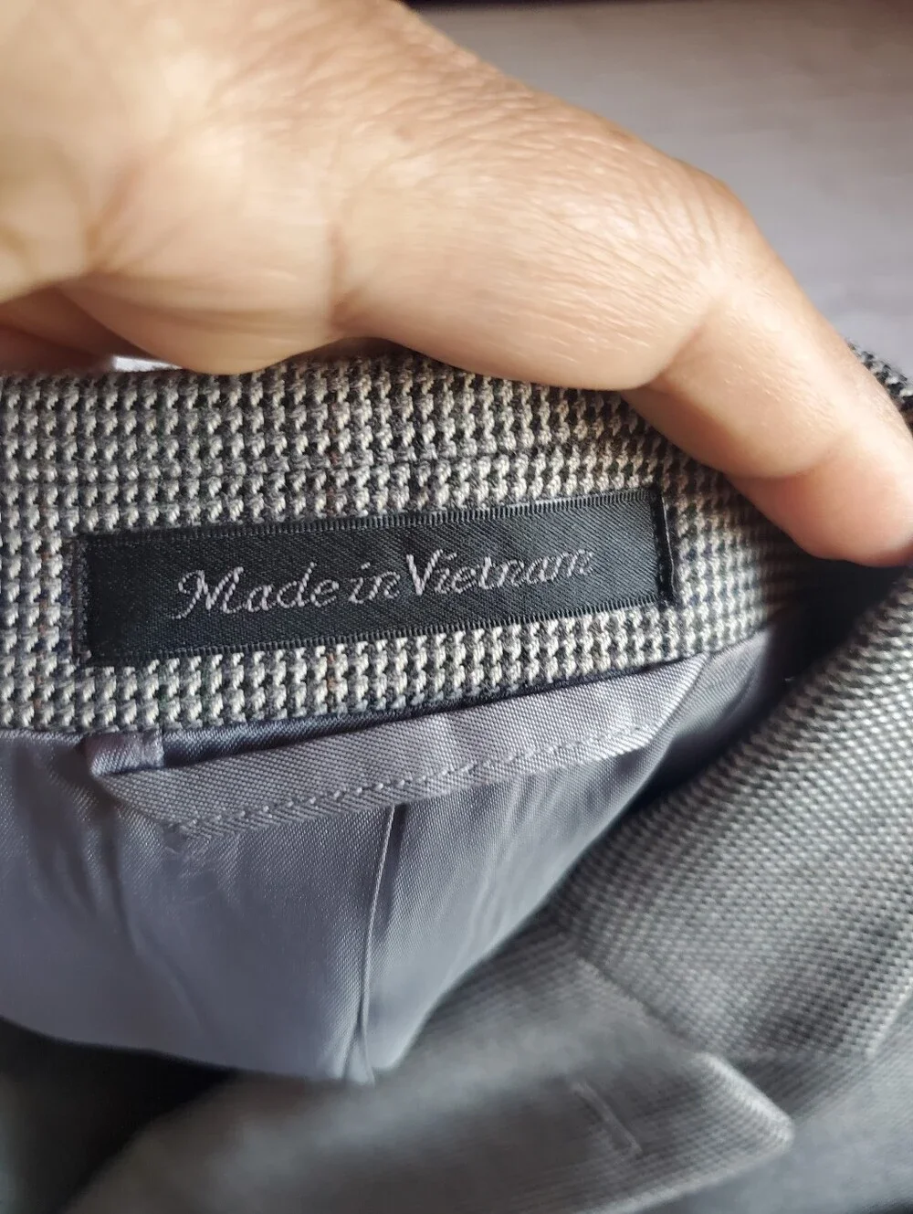 Lauren Ralph Lauren Houndstooth Gray Sport Jacket Office Career Two-Button 38S